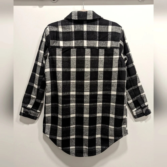 Old Navy Black White Plaid Longline Utility Shacket Jacket Size XS - Picture 3 of 8